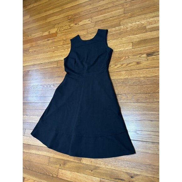 Lands' End Womens Sleeveless Dress Sz 10p Petite Black Sheath Fit Flare Stretch - Picture 2 of 6